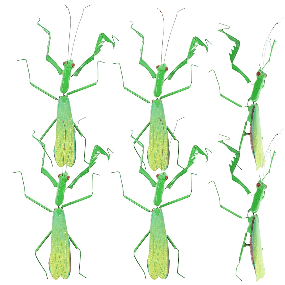 

6 Pcs High Simulation Insect Model Mantis Ornament Home Decoration Decorate Garden Statues Abs