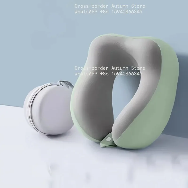 Portable U Shaped Travel Neck Pillow With Storage Bag Comfort Soft Cervical Support Pillow For Airplane Car
