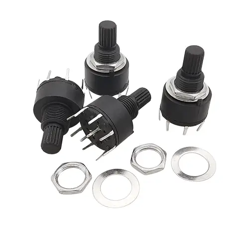 5Pcs SR-16 Plastic Rotary Band Switch 1 / 2 Pole 3 / 4 / 5 / 6 / 8 Position 16mm Handle Length 15MM Axis Band Switch