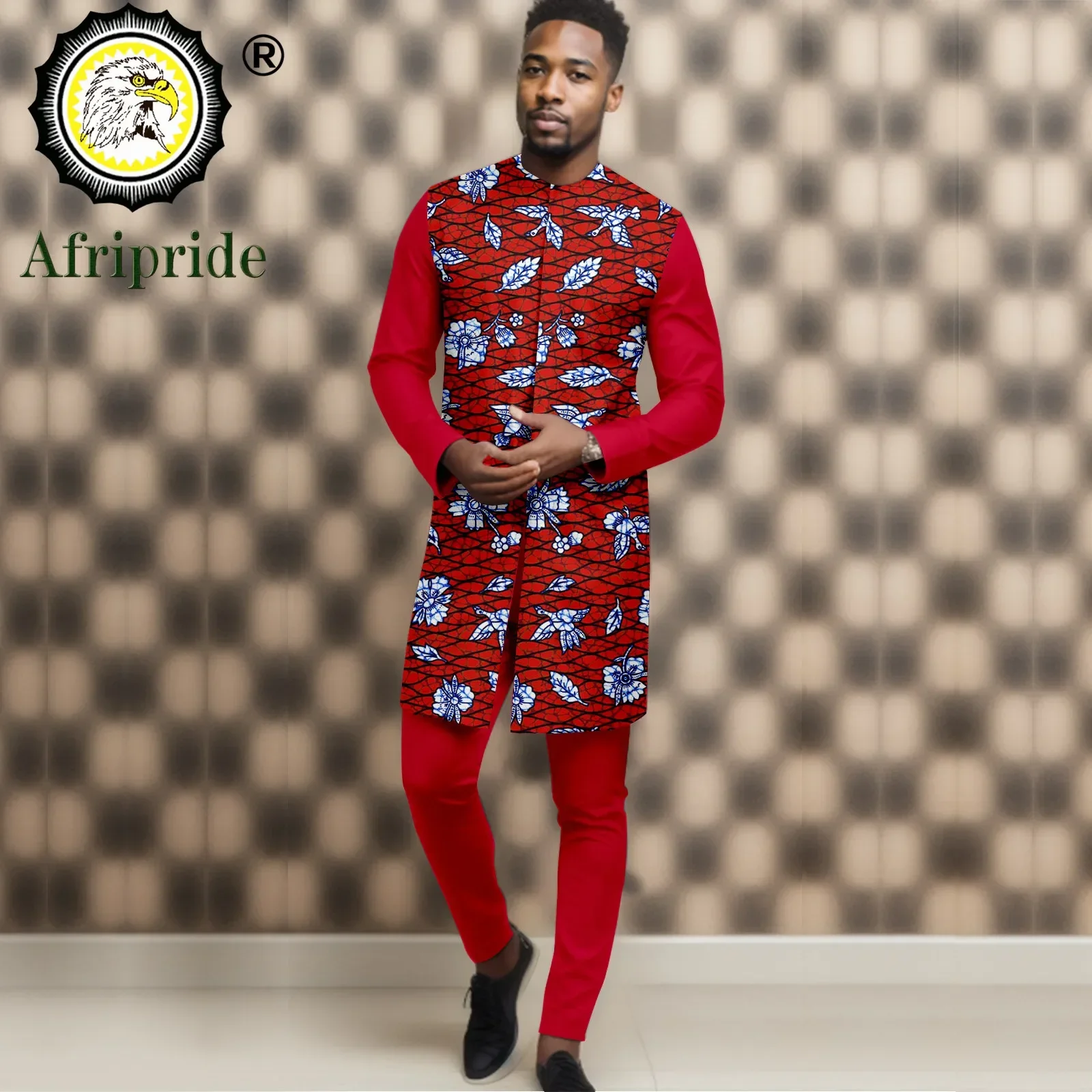 African Suits for Men Dashiki Blazer and Pants 2 Piece Set Outfits Slim Fit Outwear Jacket Clothes for Wedding Evening A2316073