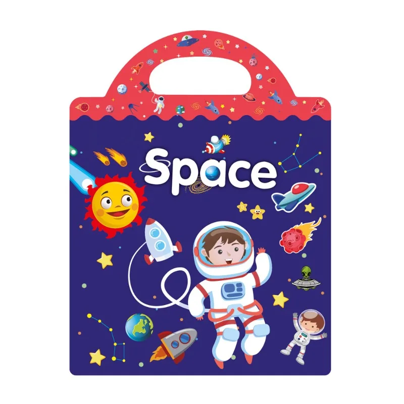 

Space Scene Stickers Books Toy Children Reusable Learning Spaceship Cognitive Enlightenment Sticker Book Kids Education Toys