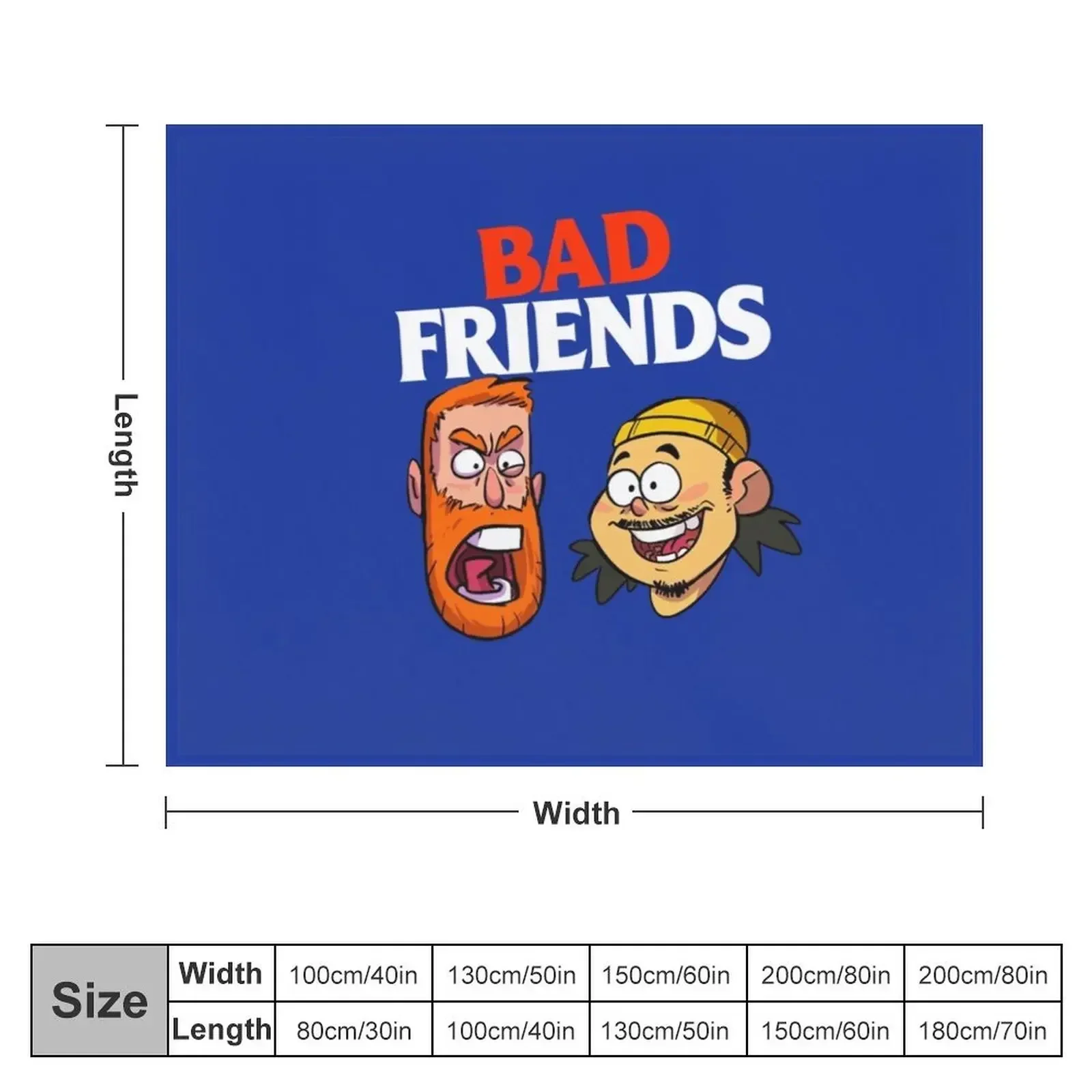 Bad Friends Podcast Merch T-ShirtBad Friends Podcast T-Shirt_by SneakerartShop_ Throw Blanket Soft Beds Beautifuls Blankets