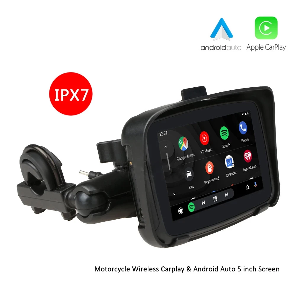 Ottocast Waterproof Wireless Motorcycle GPS 5 inch CarPlay Screen Android Auto Display Navigation Motorcycle Screencustom