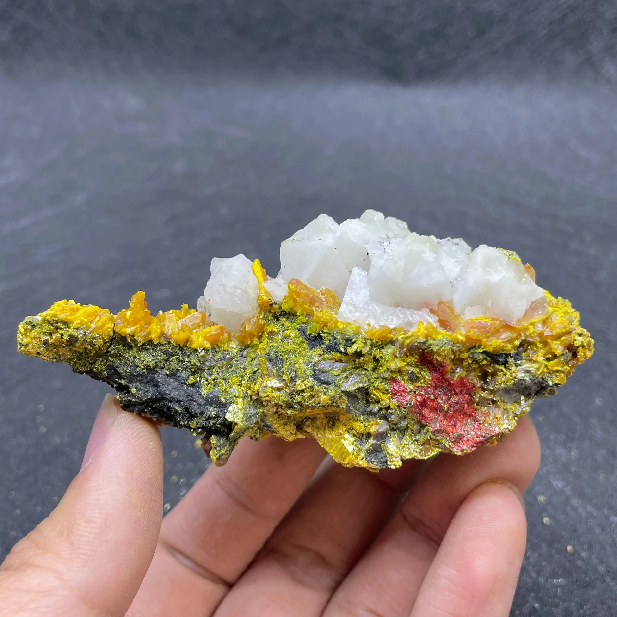 Natural Raw Rock Yellow Orpiment Quartz Stone Mineral Specimen Teaching Quartz Cluster Healing Home Decor Gift