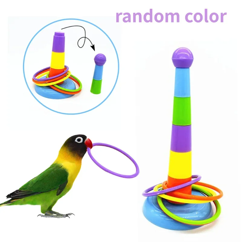 Pet Funny Mini Ferrule Toy for Parrot Intelligence Developmental Game Colorful Ring Vogel Speelgoed Birds Activity Training Toys