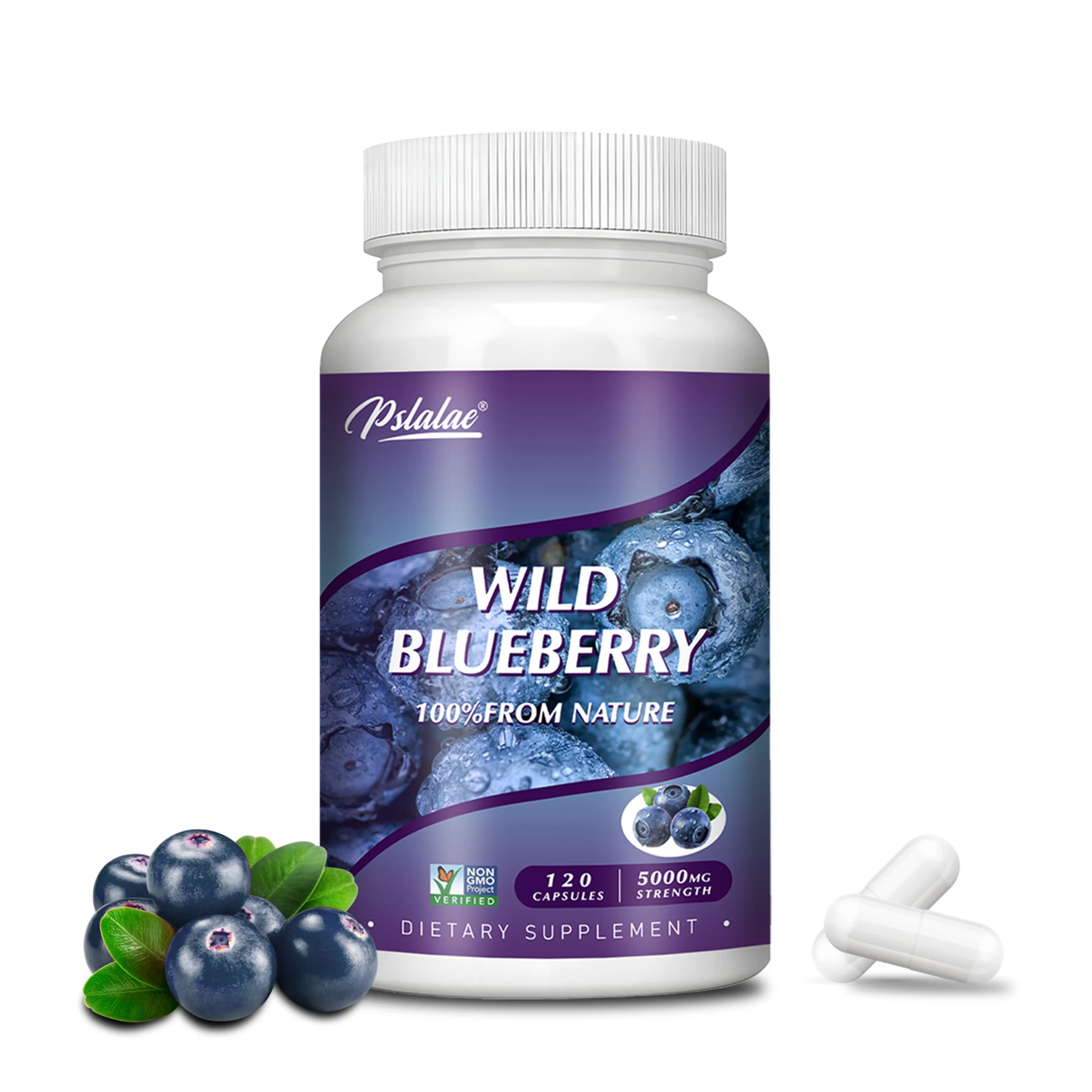 Cápsulas de arándanos silvestres: buenas para la salud del cerebro, del corazón, antioxidante, cuidado de los ojos - 120 cápsulas