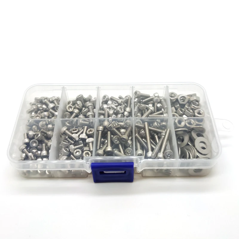 320Pcs Hexagon Socket Machine Schroeven Moer Set 304 Rvs M2 M2.5 M3 Zeshoekige Schroef Assortiment Kit