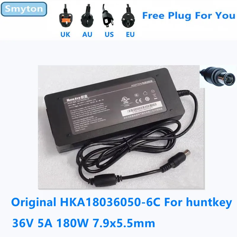 Original AC Adapter Charger For huntkey 36V 5A 180W 7.9x5.5mm HKA18036050-6C Power Supply