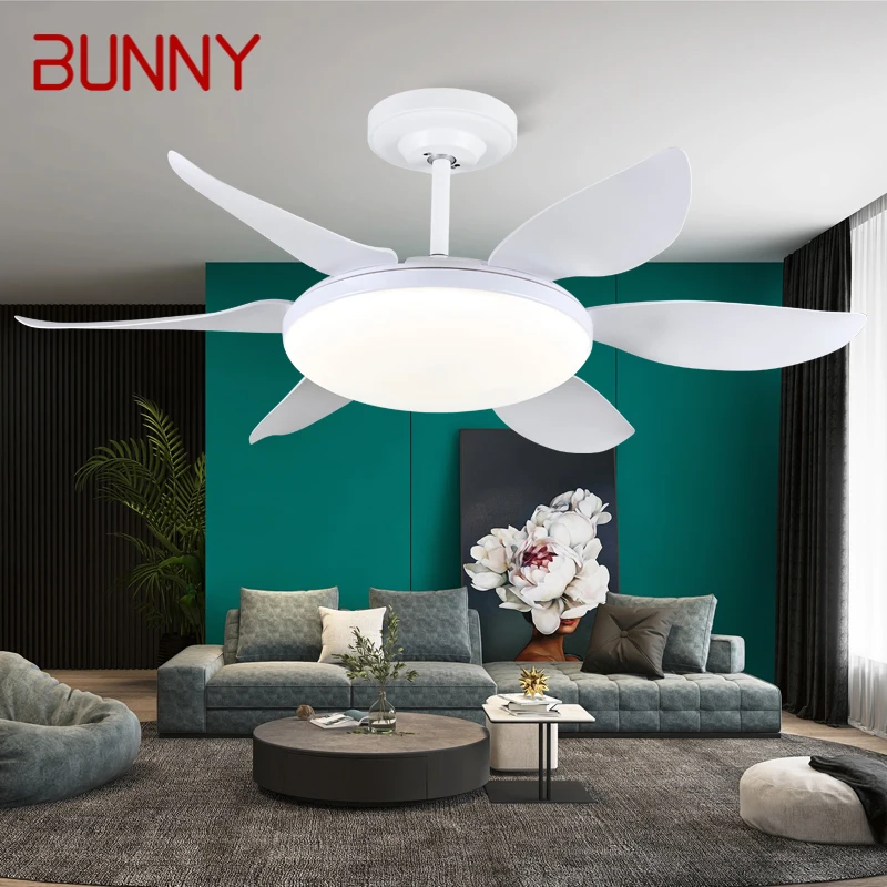 

BUNNY Fan Light Nordic LED Ceiling Fan Light Modern Minimalist Restaurant, Living Room, Bedroom Commercial Electric Fan