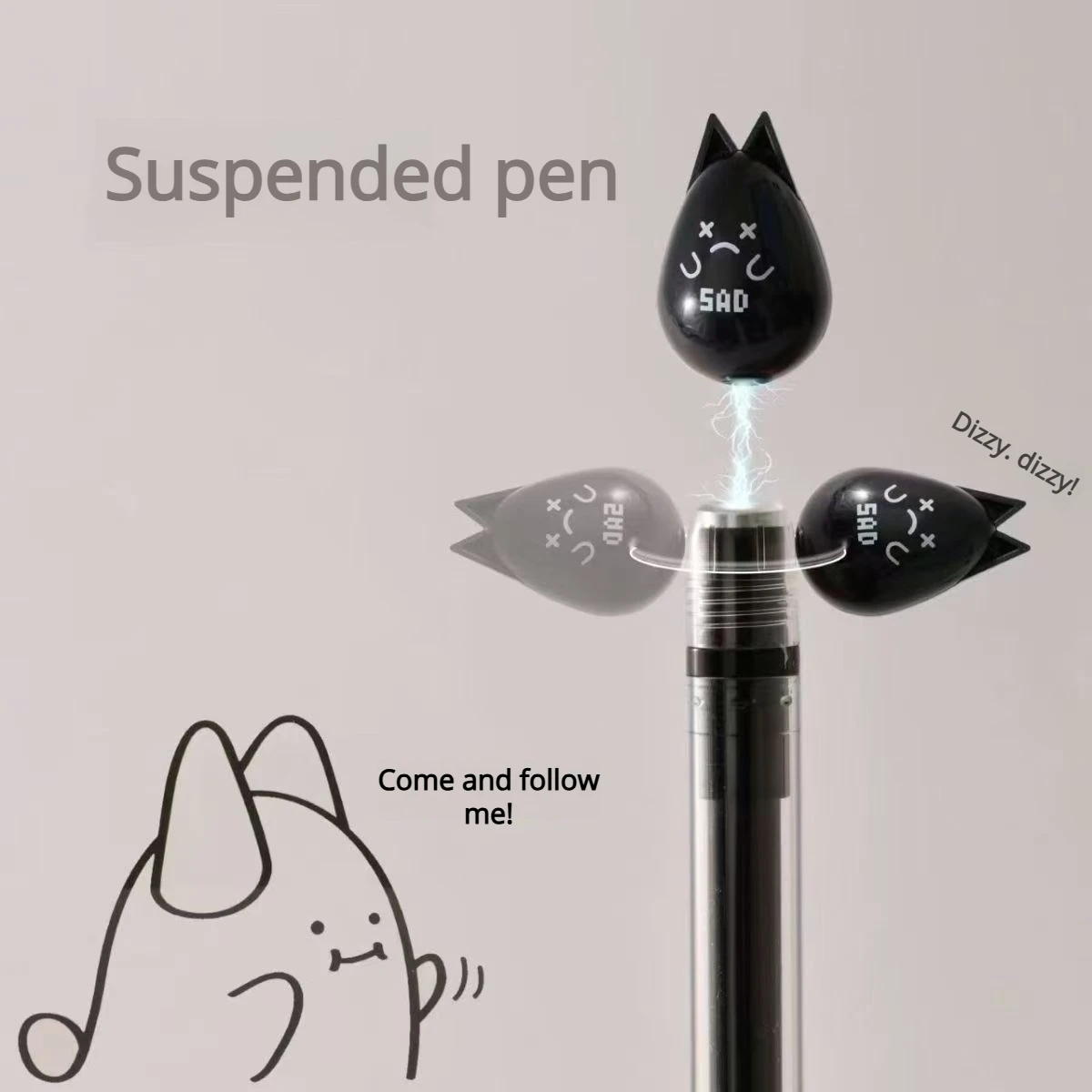 Magnetischer schwimmender Gelstift, gedrehter Stift, stressabbauendes Briefpapier, Übungsstift für Studenten, Büro, stressabbauender Gelstift – Detail 4