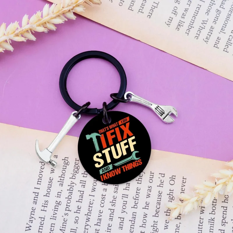 Maintenance Man Mechanic Keychain for Men Dad Husband Grandpa, Gift for Construction Worker Engineer Handyman Carpenter