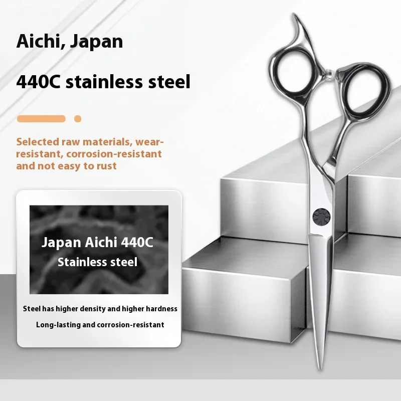 

Tijeras Barbero Hair Scissors Japan440C Steel Flat Reverse Teeth Hair Cutting Tools Salon Professional Hairdresser Scissors Set