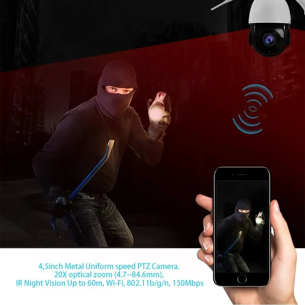 2MP 5MP Optical Zoom 20X Camera PTZ IP Outdoor Audio WiFi Auto-Tracking Wireless Security Surveillance CCTV 20X Network Camera
