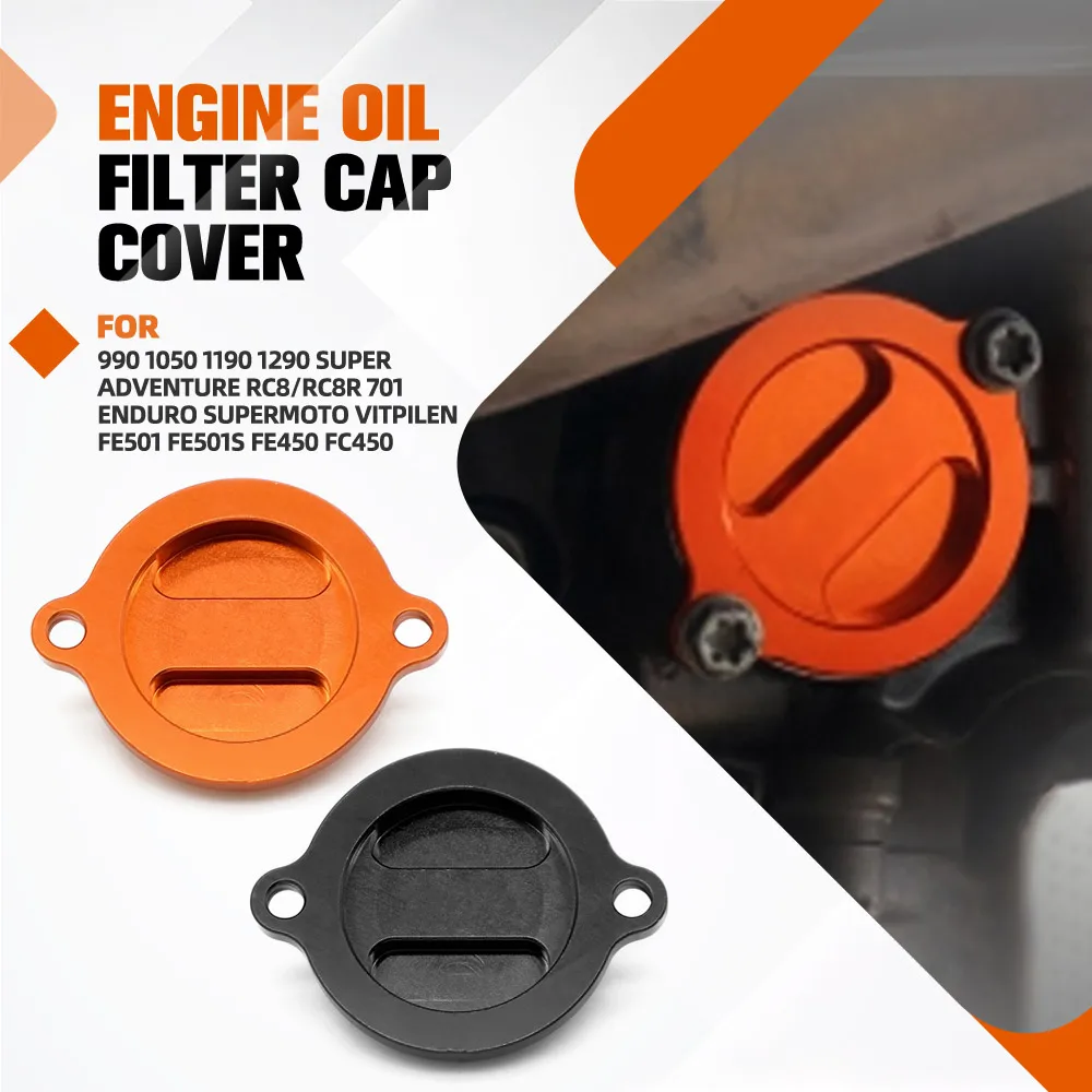 

For 990 1050 1190 1290 Super Adventure RC8/RC8R 701 Enduro Supermoto Vitpilen FE501 FE501S FE450 FC450 Engine Oil Filter Cover