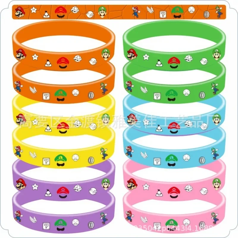 Super Mario Bracelets Princess Peach Luigi Jewelry Cartoon Game Character Derivative Peripherals Bangles Baby Show Party Gifts