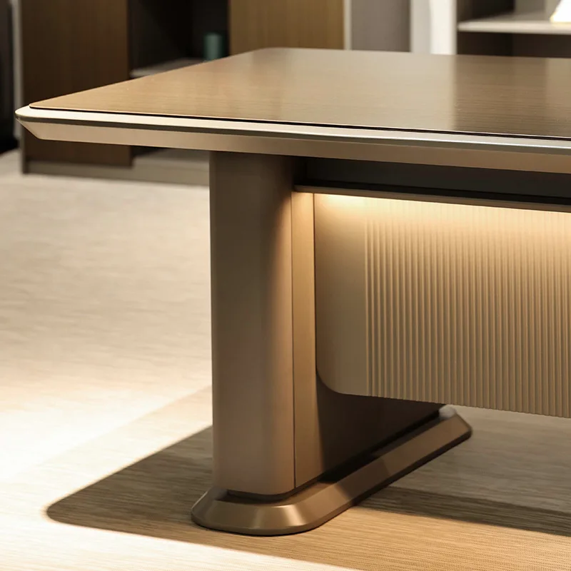 Boss Table Light Luxury Boss Table Chairperson's Office Boss Office Table And Chair Combination Paint High-quality Board Large C