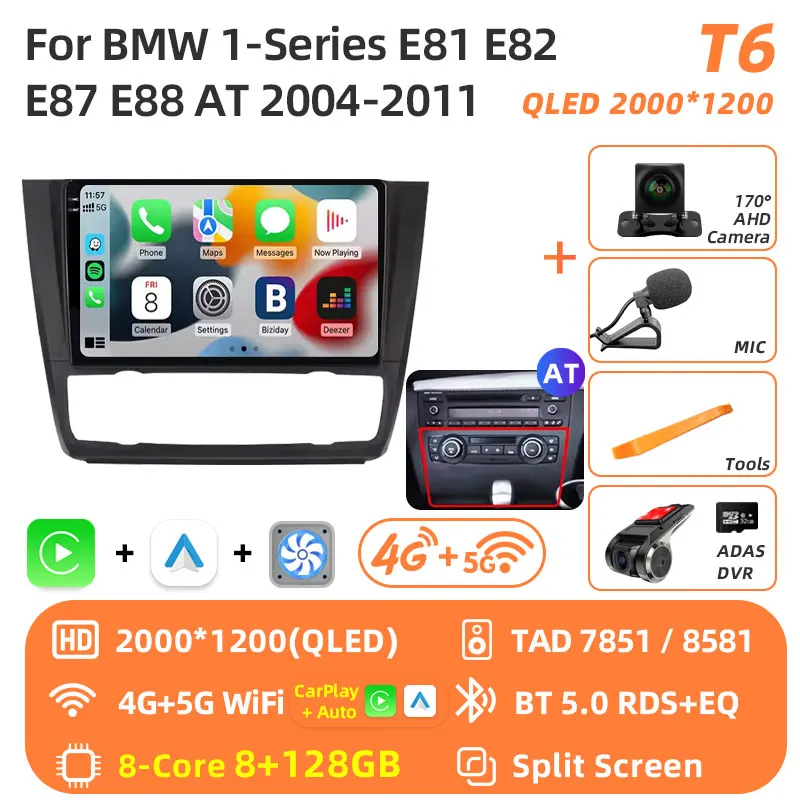 Jundof Android 16 Autoradio Voor BMW 1 Serie E81 E82 E87 E88 OP 2004-2012 GPS Navigatie DSP Carplay IPS Multimedia Serero Auto