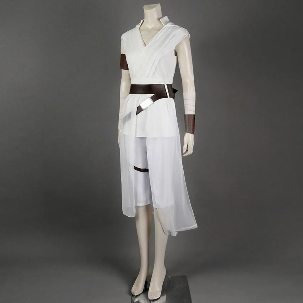 Filmstar Jedi Krieger Rey Cosplay Kostüm Frauen Tops Hosen Gürtel Zubehör Komplett set Jedi Krieger Rollenspiel Anzug Halloween