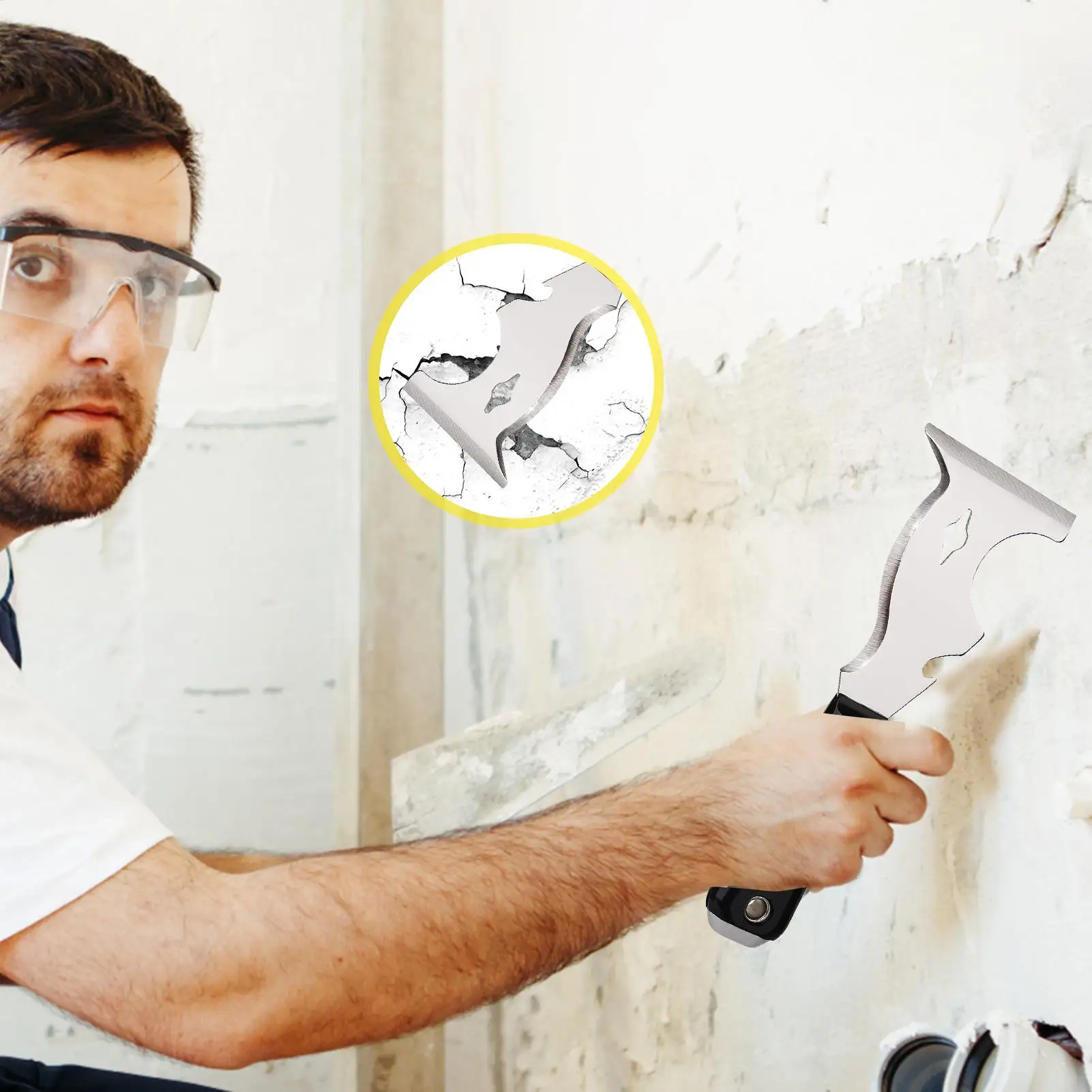 Paint Scraper 10-in-1 Metal Paint Scrapers Ergonomic Portable Tool For Adhesive Glass Wallpaper Drywall Oven Grout Stove