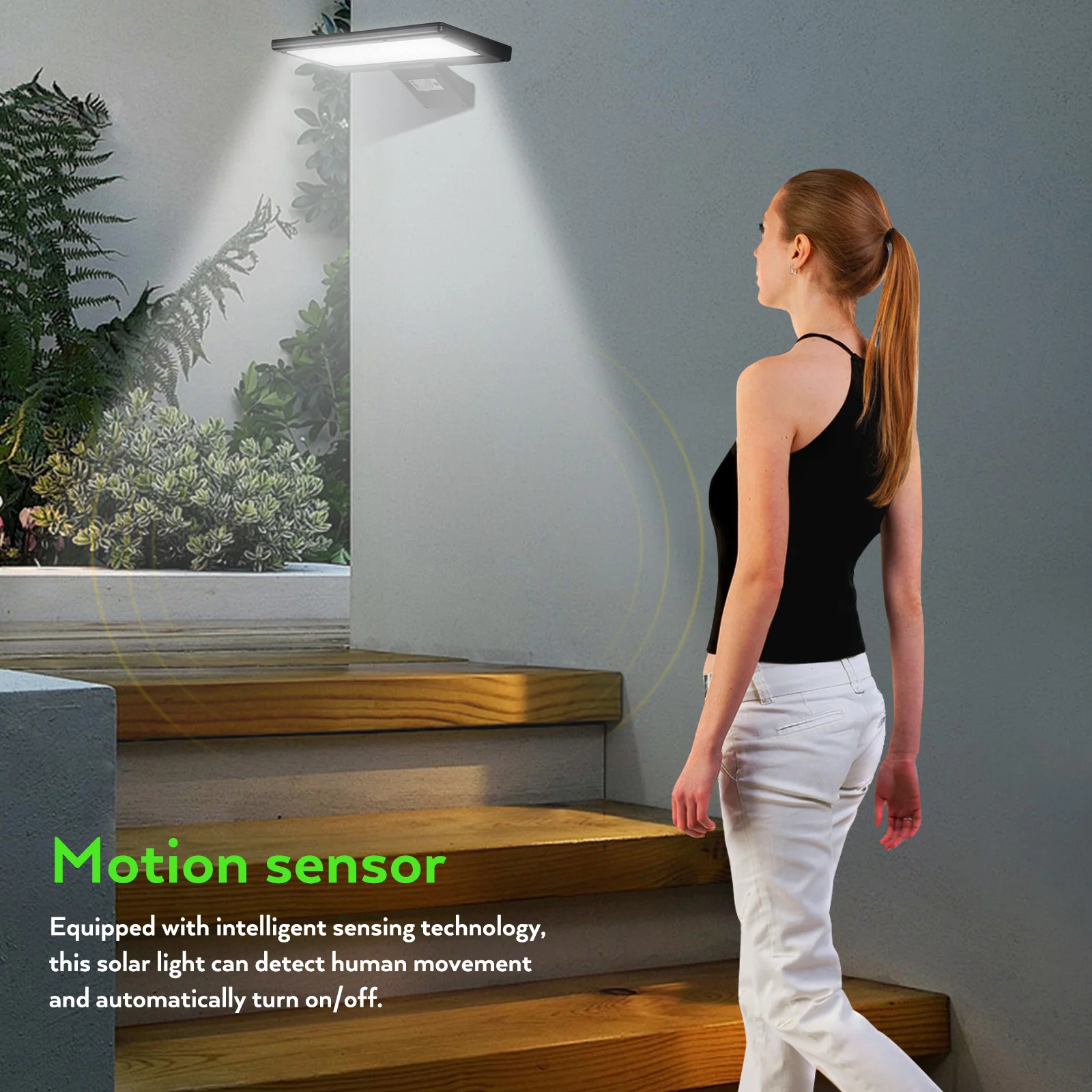 

LED Solar Light Motion Sensor Outdoor Flood Lamp with Remote Control for Garden Wall Lighting Solar Powered Security Bright