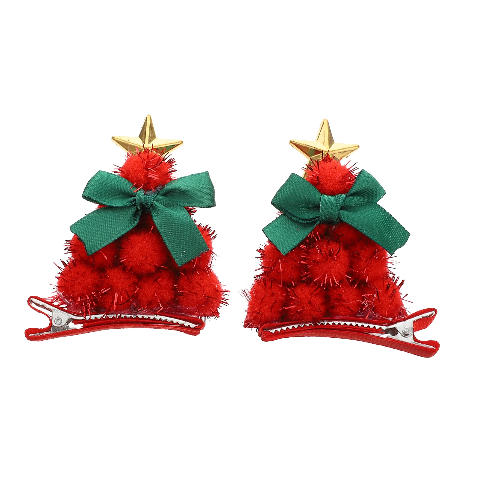

2Pcs Christmas Tree Hair Clips Sparkly Women Girls Holiday Accessories Hairpin For Parties Christmas Activities