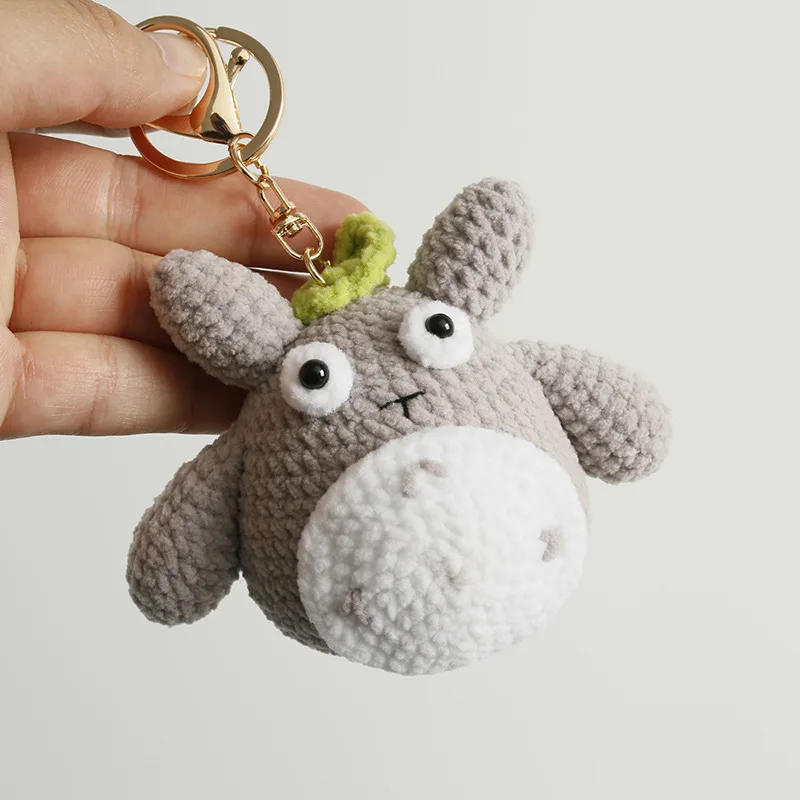 My Neighbor Totoro New Hand Crochet Knit Anime Keychain Handwoven Cartoon Bag Charm Key Anime Peripheral Hanging Decor Fan Gift view 2