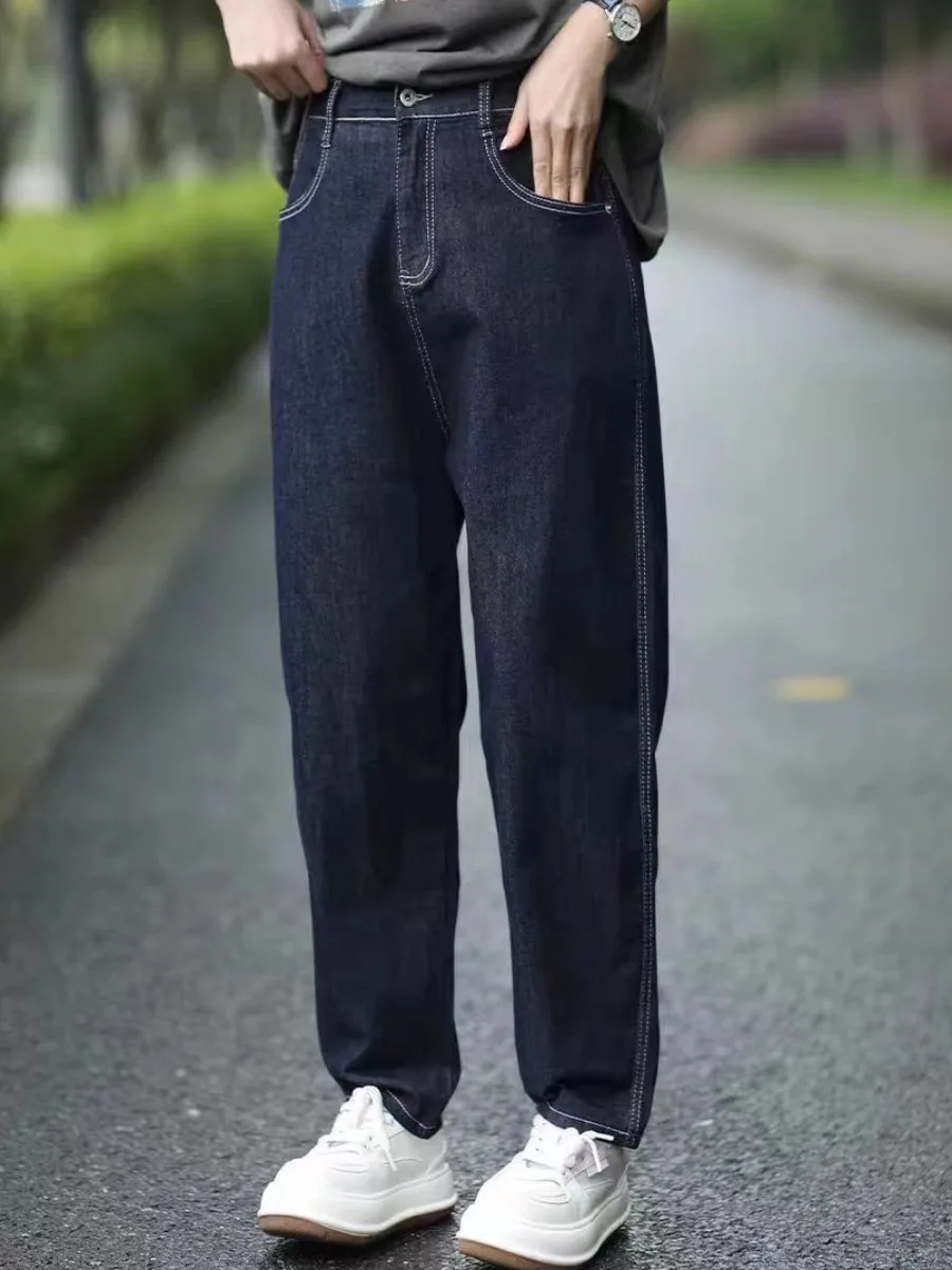 

Джинсы для папы с недостающей талией в стиле ретро, женские свободные утягивающие повседневные универсальные рабочие брюки с высокой талией, модные брюки Харлан