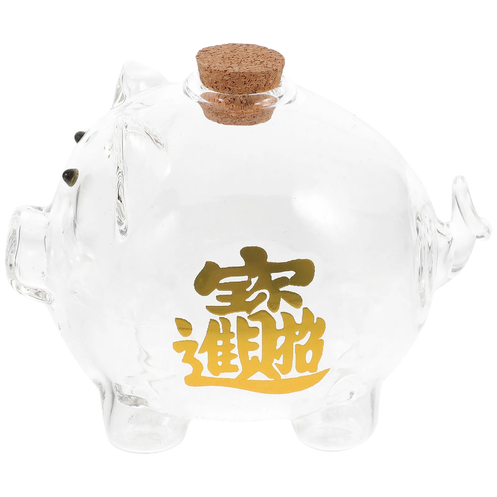 Transparent Piggy Bank for Boys Girls Adults Cute Pig Shaped Glass Money Jar Coin Storage Box Decorative Savings Pot Clear Money