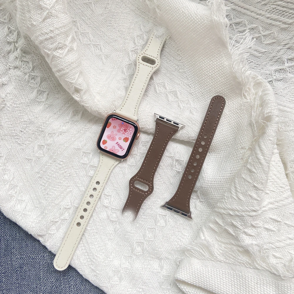 41mm 45mm 100% pulseira de couro genuíno para apple pulseira de relógio 38mm 40mm 44mm 42mm para iwatch 6 7 8 se 5 4 3 2 1 49ultra correa