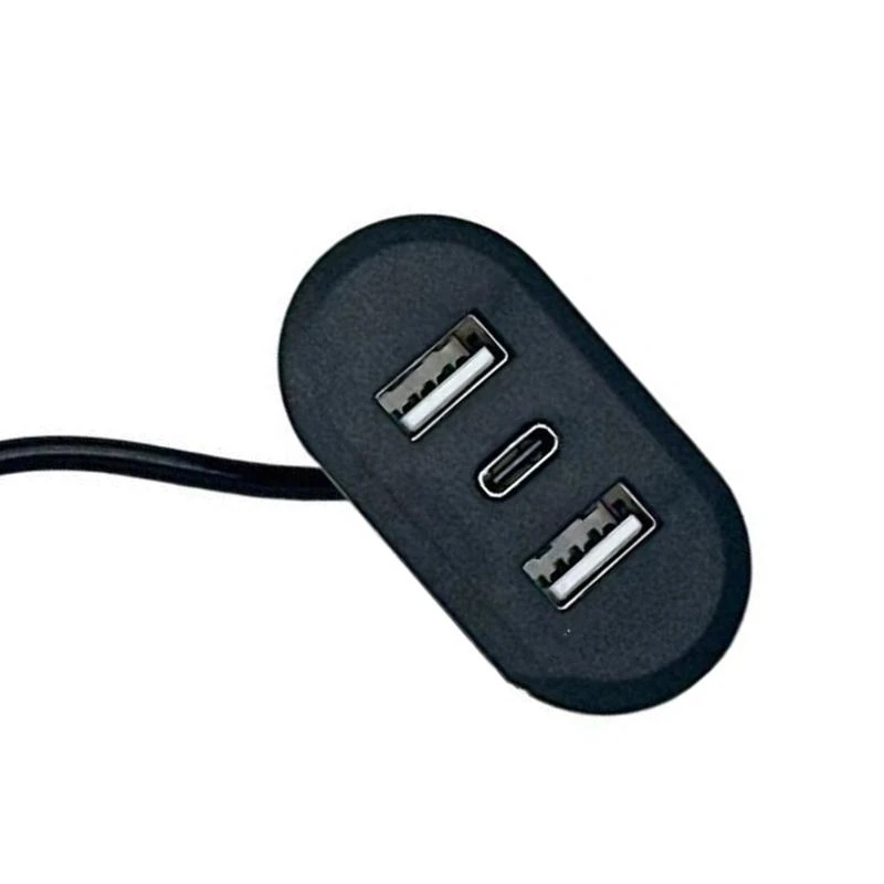 Desktop Hole Embedded USB USB Type C Desktop Charging Furniture Office Charging Socket Adapter