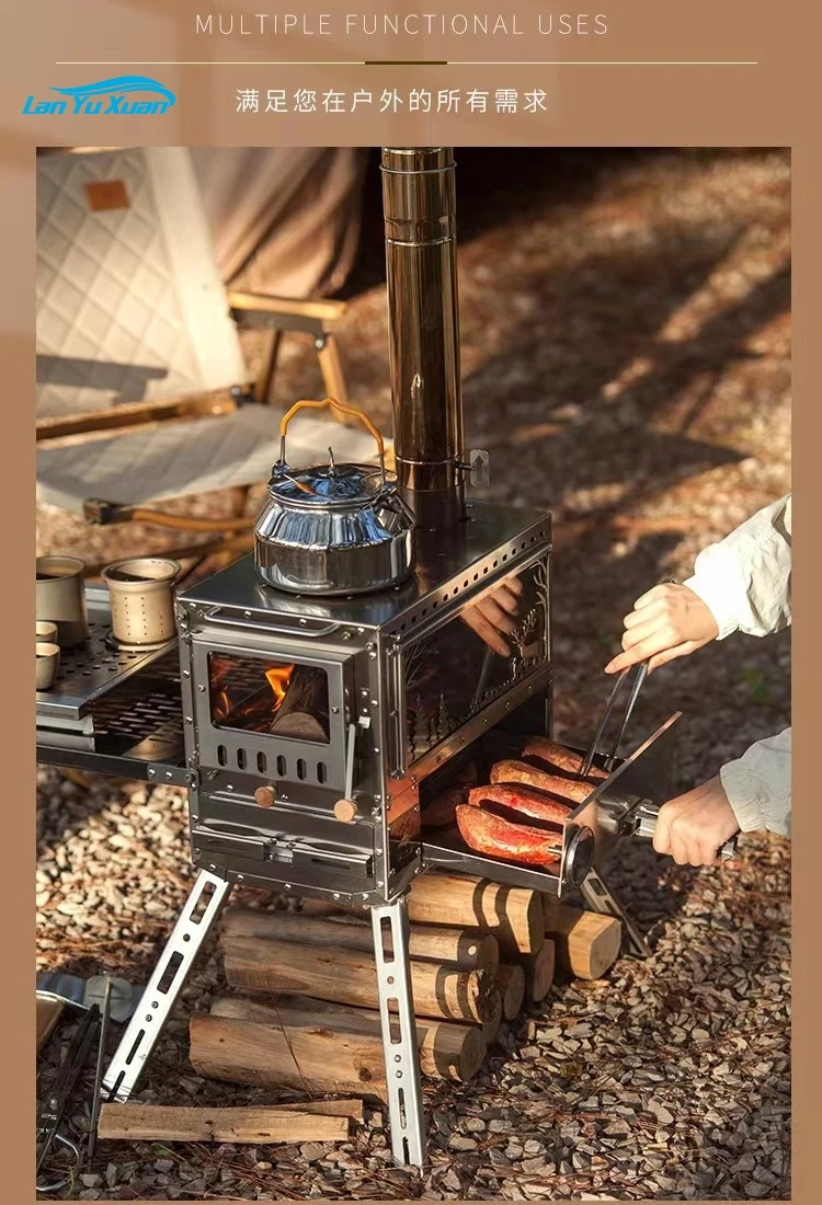 camping multi function all in one pellet wood stove with wood pellet burning