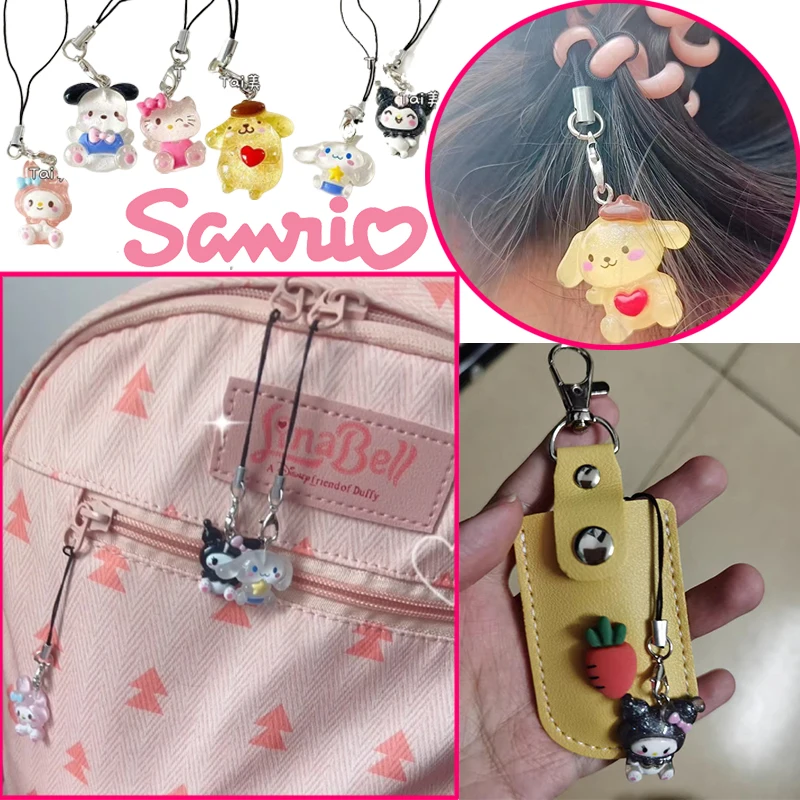 

Sanrio Hello Kitty Mobile Pendant Anime Character Shape Cute Children's Backpack Decoration Girl Pendant Rope Decoration Gifts