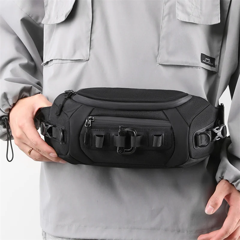 Fashion Men Waist Bag Outdoor Sports  Fanny Pack Multifunction Waterproof Male Chest Bag Mens Crossbody Bags Bum