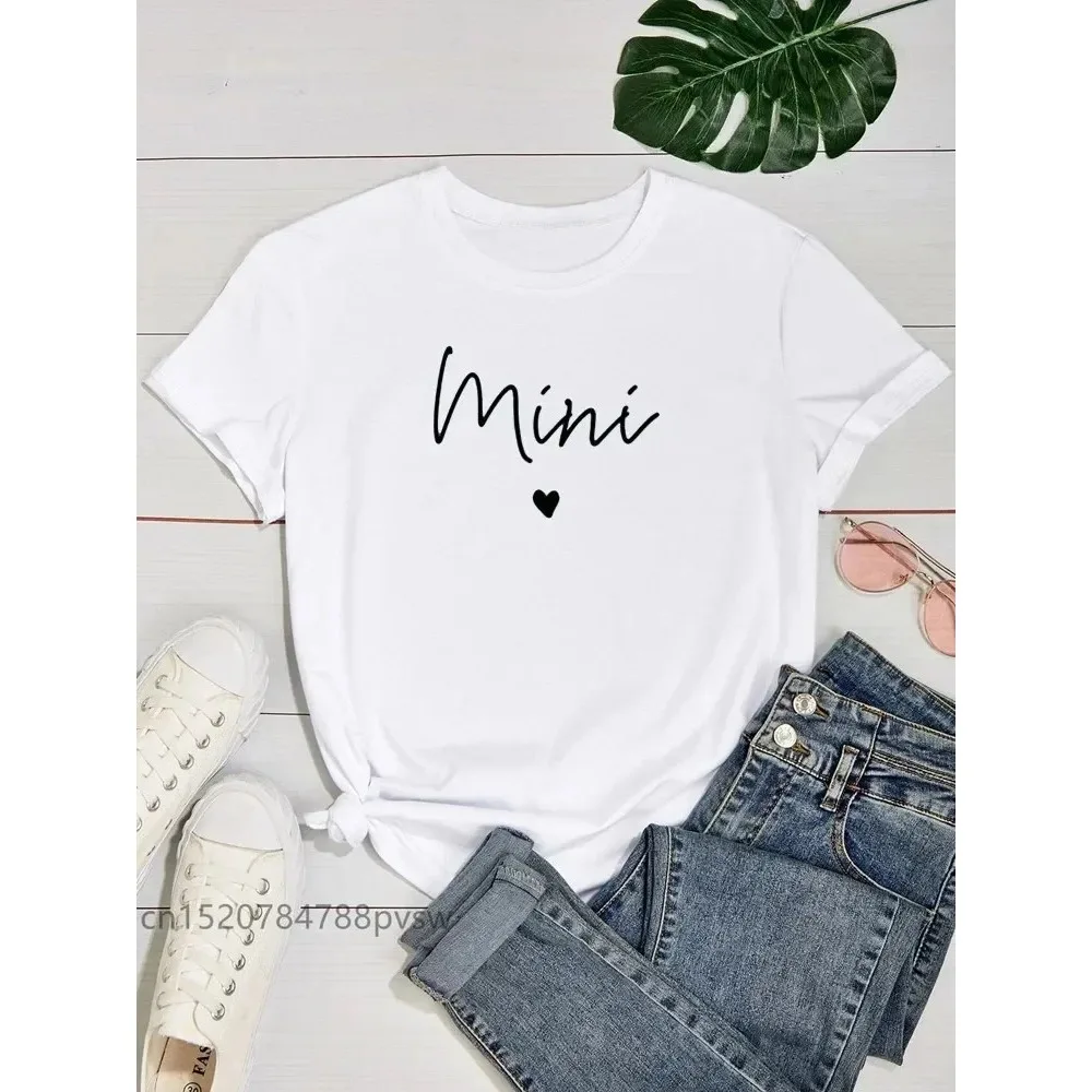 Mother kids Tshirt MAMA & MINI mommy and daughter matching clothes baby girl clothes Fashion cotton family T Shirt Short Sleeve