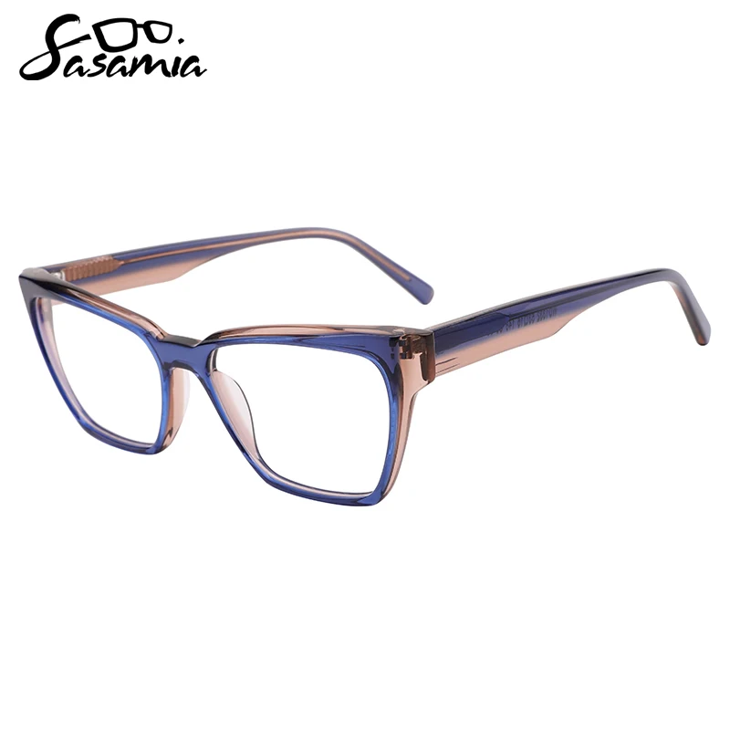 SASAMIA Female Eyewear Acetate Cat Eye Glasses Frame Optical Prescription Glasses Classic Design for Woman Glasses in 6 Colors