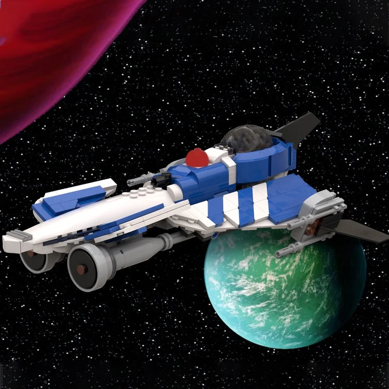 410pcs MOC Anakin Skywalker's Azure Angel Modified Delta-7 Aethersprite-class Anakin Skywalker Star Battle Model Building Blocks