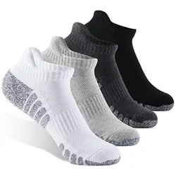 4 Pairs Men Women Ankle Athletic Running Socks Low Cut Wicking Sport Cushioned Tab Socks for