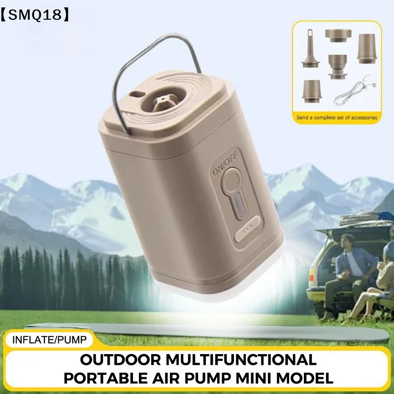 Mini Electric Inflatable Pump 3-in-1 with Lights Wireless Air Compressor for Inflate & Deflate Camping Hiking Equipment【SMQ】