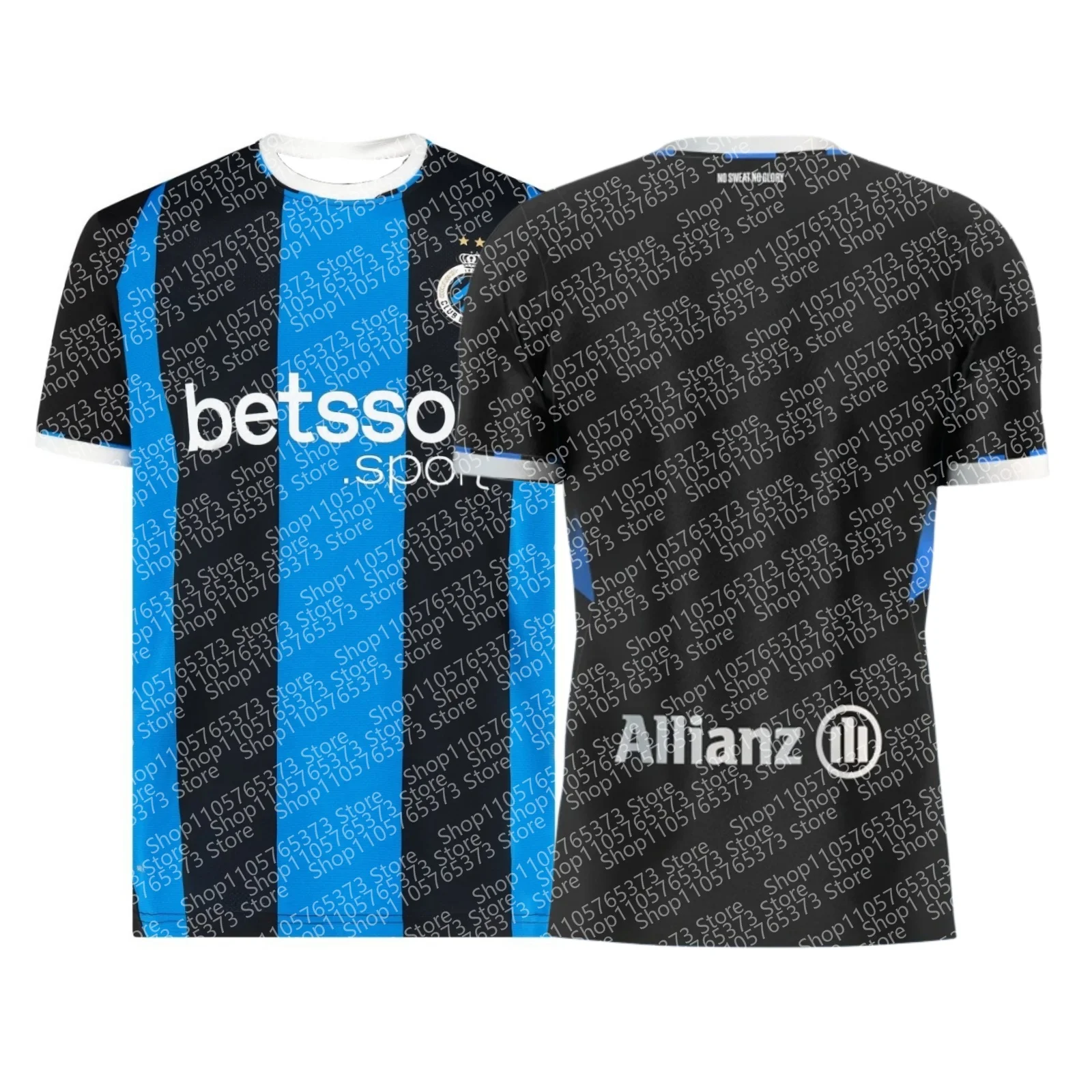 2026-27 Summer New 3D Printed Unisex Brugge Home Football Jersey Sports Short Sleeved Comfortable T-shirt Casual Family Kids Tee