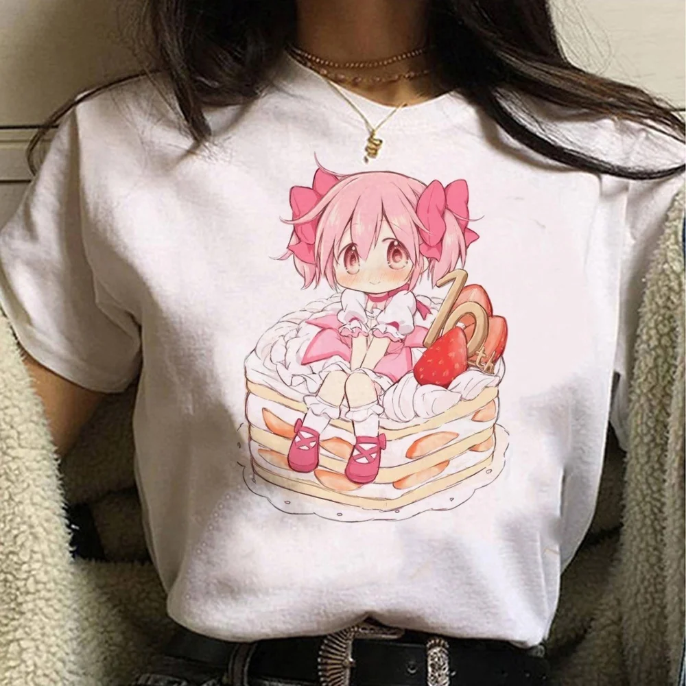 Madoka Magica t shirt female 80s clearance sales scene  y2k gothic t-shirt 2000s meme summer Retro baddie