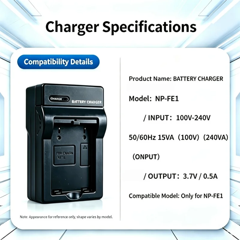 NP-FE1 Battery Charger for Sony DSC-T7 T7B T7S P41 P43 P73 W1 CCD Digital Camera Long‑Lasting Battery Life
