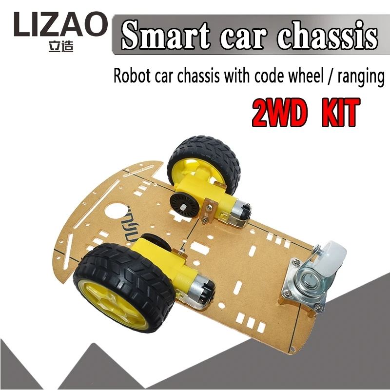 2WD Smart Robot Car Chassis Kit, Avoidance Tracking Motor with Speed Encoder, Battery Box & Ultrasonic Module for Arduino UNO R3