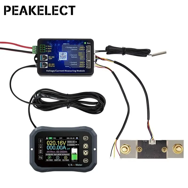 Peakelect KG140F Battery Tester 100V 400A Coulometer Meter Battery Capacity  Indicator LCD Power Display Phones Control KL140F