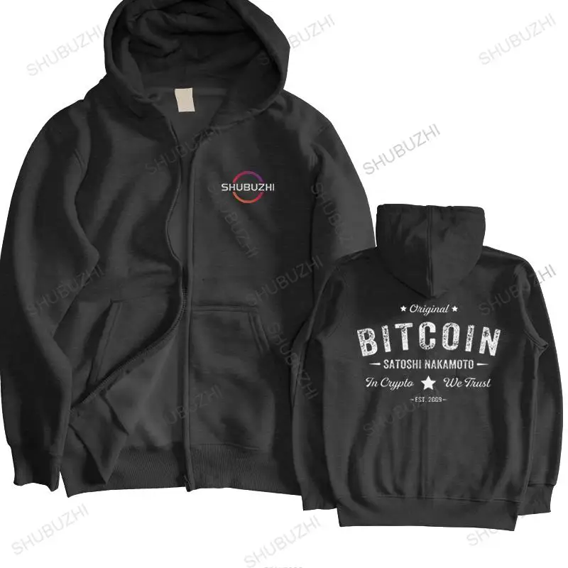 Bitcoin Satoshi Nakamoto In Crypto We Trust zipper Men Pure Cotton Awesome hooded coat Blockchain sweatshirt Fashion Clothing