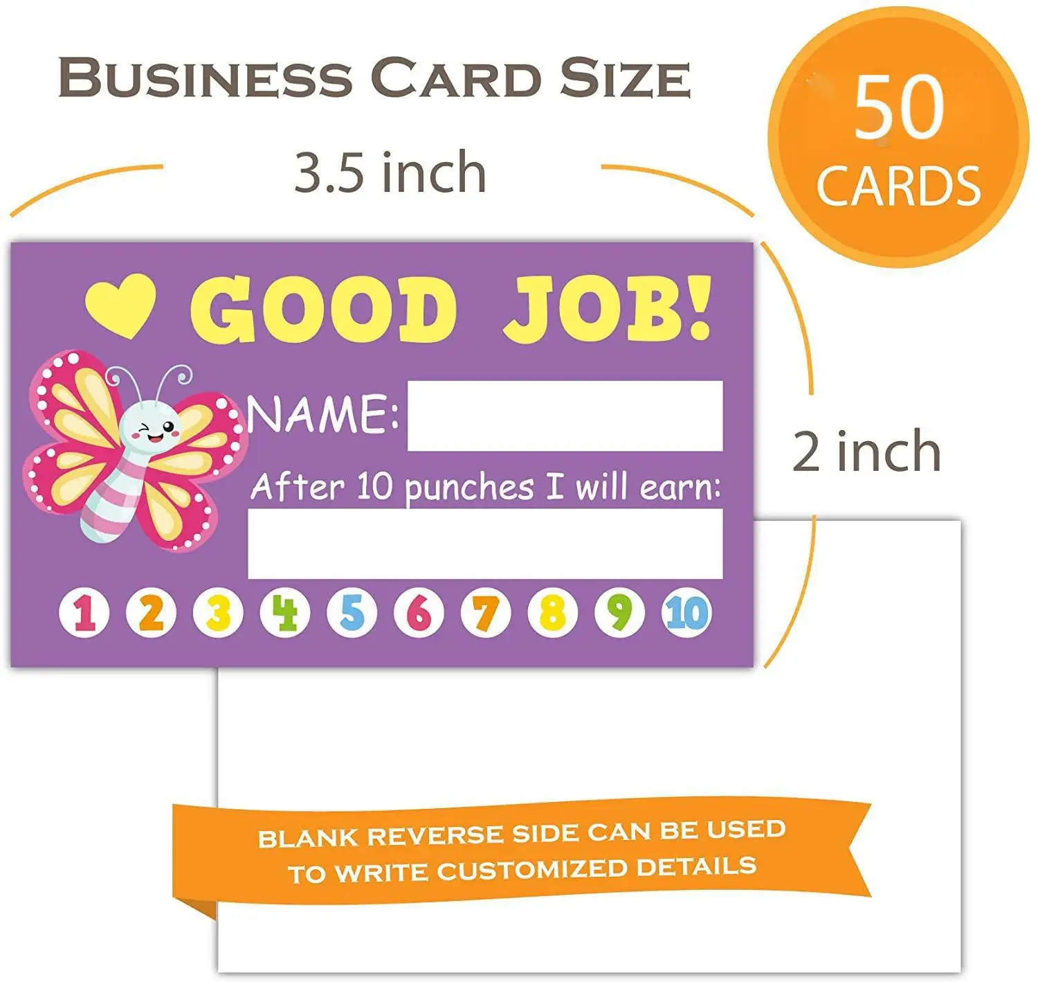 Imagem -02 - Cartoon Reward Incentive Punch Cards para Crianças Crianças Estudantes Motivados Professores Ensinando Pequenas Empresas 50 Pcs