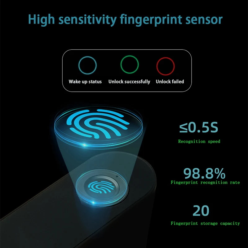 TUYA Intelligent Fingerprint Lock Light Luxury Electronic Lock Indoor Wood Doors Home Bedroom Doors Office Doors