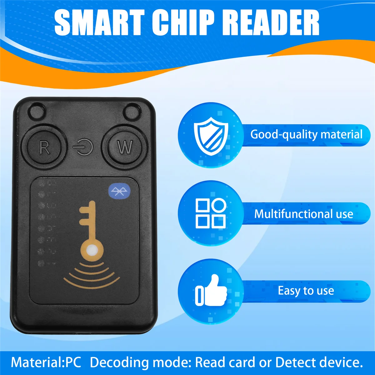 Lettore di chip intelligente RFID ISO14443 Rilevamento chiave EM125KHZ IC 13,56 Mhz Decodifica badge Emulatore RFID Supporto Clone Card F