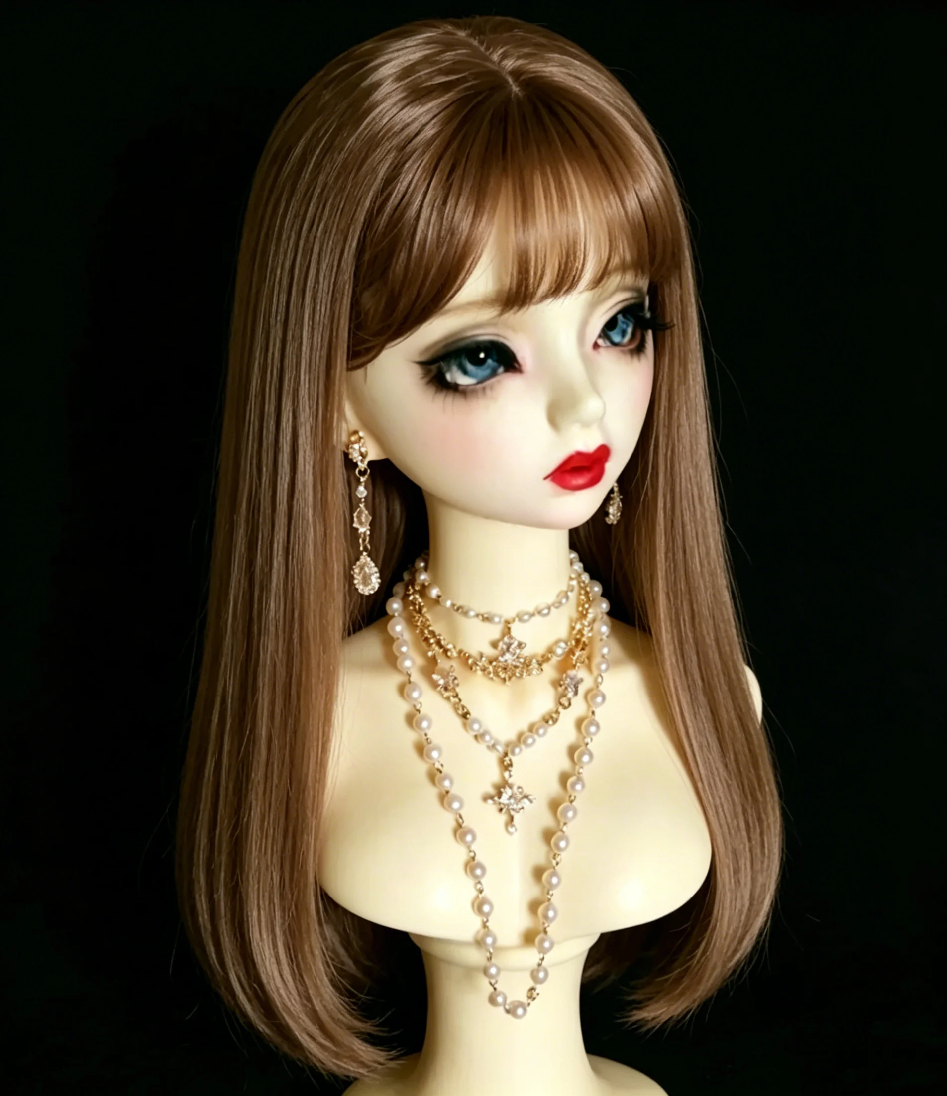 Doll hair wigs doll wig, customization brown hair 1/3 1/4 1/6 BJD wig free shipping