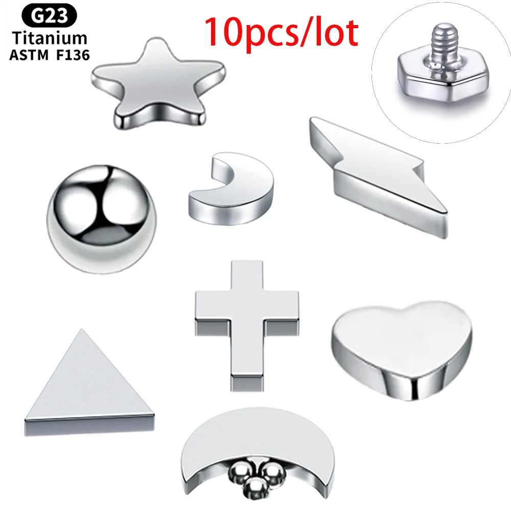 10PC G23 Titanium Tooth Surface Outside Lip NailAccessories Labret Eyebrow Piercing Nose Ear Studs Jewelry Accessories wholesale