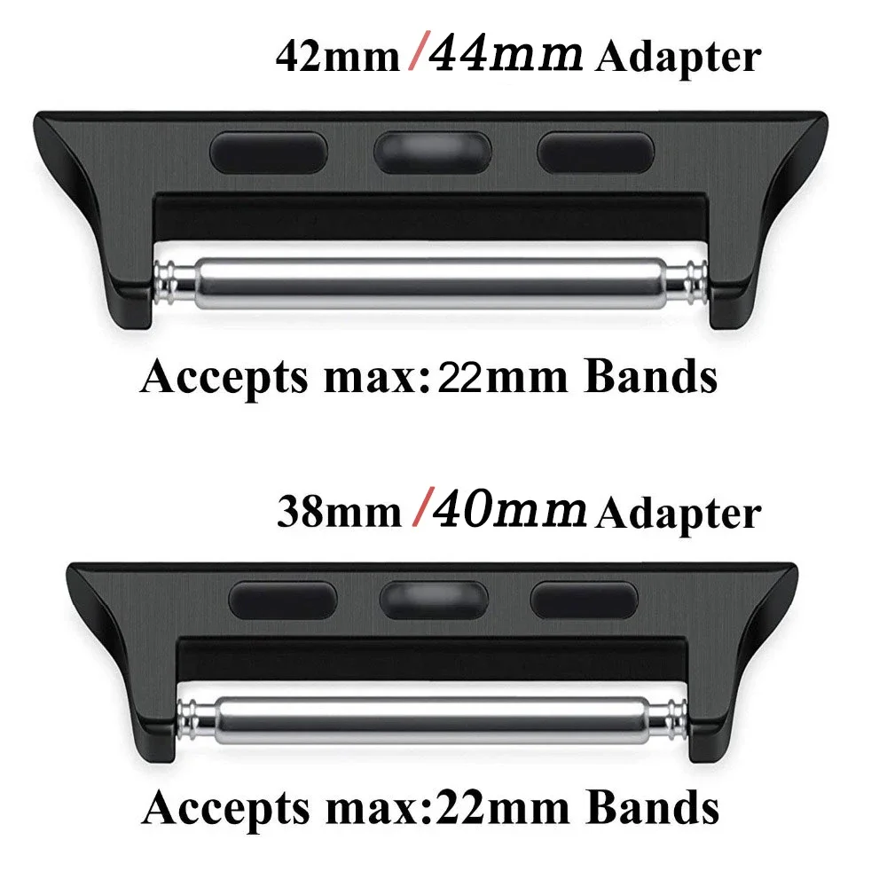 Conector adaptador para Apple Watch serie 6, SE 5, 4, 3, 2, acero inoxidable, 44mm, 42mm, 40mm, 38mm, correa de muñeca